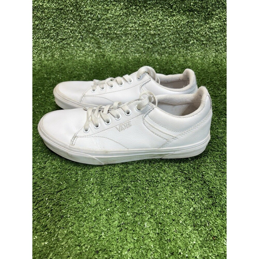 VANS Off The Wall Seldan Shoes Womens Size 8 Leather Sneakers White Low 500714